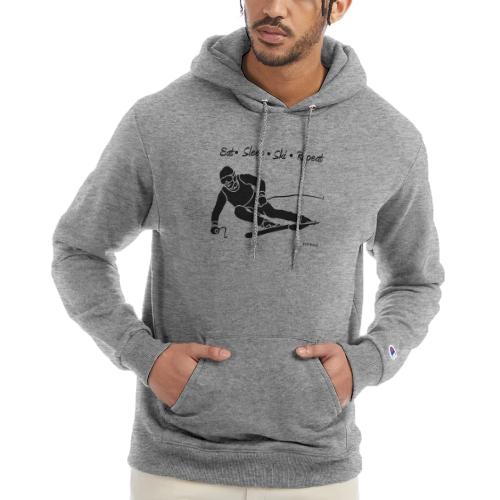 Eat Sleep Ski Repeat - bw - new001 - Champion Unisex Powerblend Hoodie