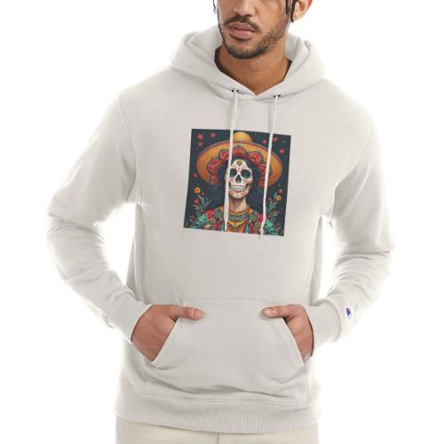 Charra Skull Art | Traditional Mexican Design - Champion Unisex Powerblend Hoodie