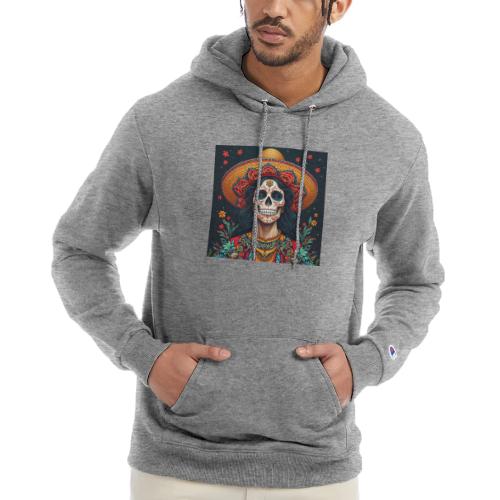 Charra Skull Art | Traditional Mexican Design - Champion Unisex Powerblend Hoodie