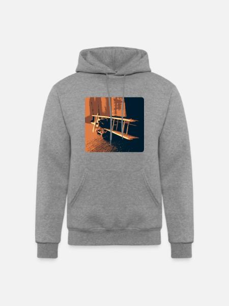 USAF Fighter Biplane - Champion Unisex Powerblend Hoodie - heather gray