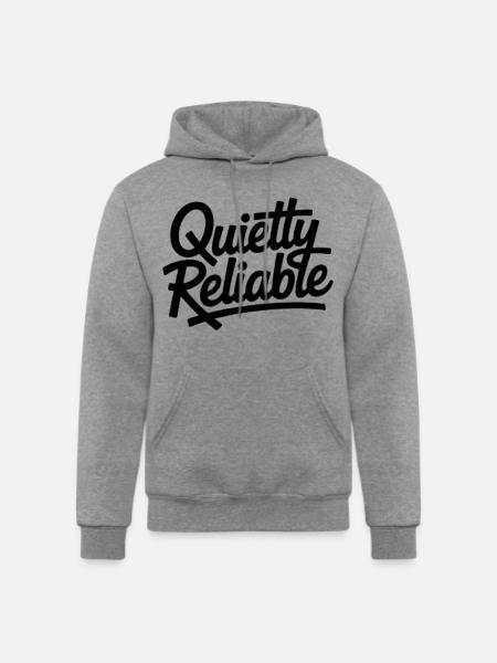 Quietly Reliable Script Logo - Champion Unisex Powerblend Hoodie - heather gray