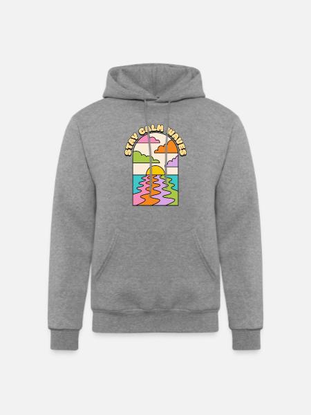 STAY CALM WAVES - Champion Unisex Powerblend Hoodie - heather gray