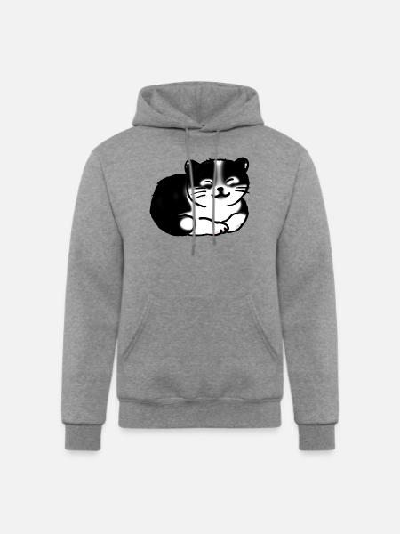 Black And White Cat - Champion Unisex Powerblend Hoodie - heather gray