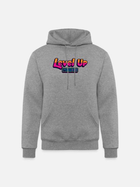 Level Up - Champion Unisex Powerblend Hoodie - heather gray