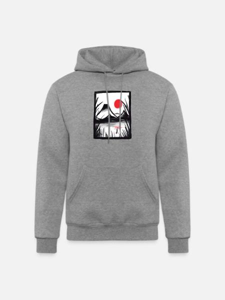 Japanese Landscape - Champion Unisex Powerblend Hoodie - heather gray