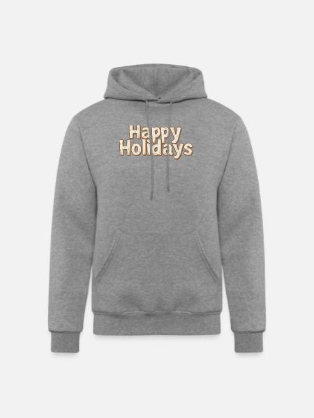 Happy Holidays Rustic Lettering - Champion Unisex Powerblend Hoodie - heather gray