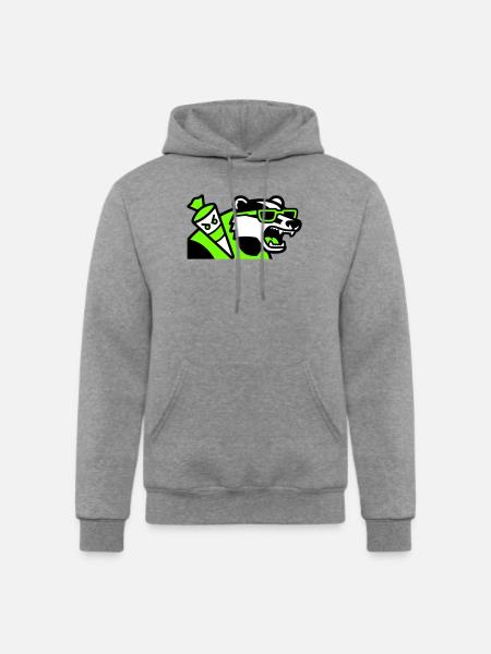 Badger School Cone Mascot - Champion Unisex Powerblend Hoodie - heather gray