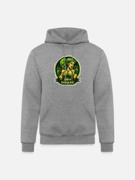 Sinners! Green Femme vs Demon - Champion Unisex Powerblend Hoodie - heather gray