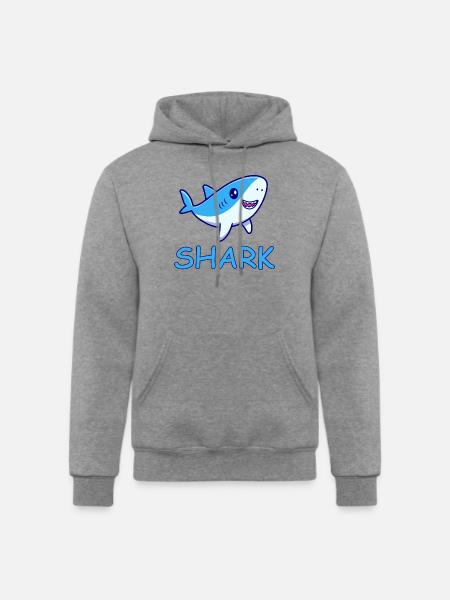 SHARK - Champion Unisex Powerblend Hoodie - heather gray