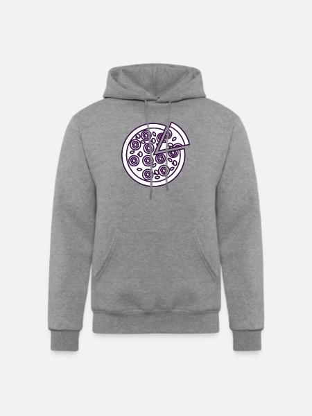 White Whole Pizza Icon - Champion Unisex Powerblend Hoodie - heather gray