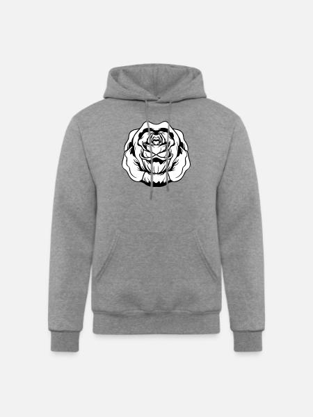 rose flower - Champion Unisex Powerblend Hoodie - heather gray