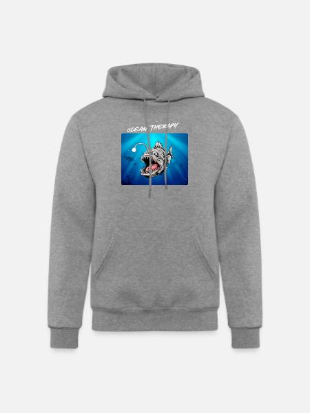 Ocean_Therapy - Champion Unisex Powerblend Hoodie - heather gray