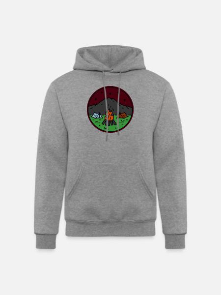 Night Bonfire - Champion Unisex Powerblend Hoodie - heather gray