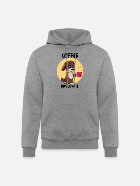 Coffee Dog Love it - Champion Unisex Powerblend Hoodie - heather gray