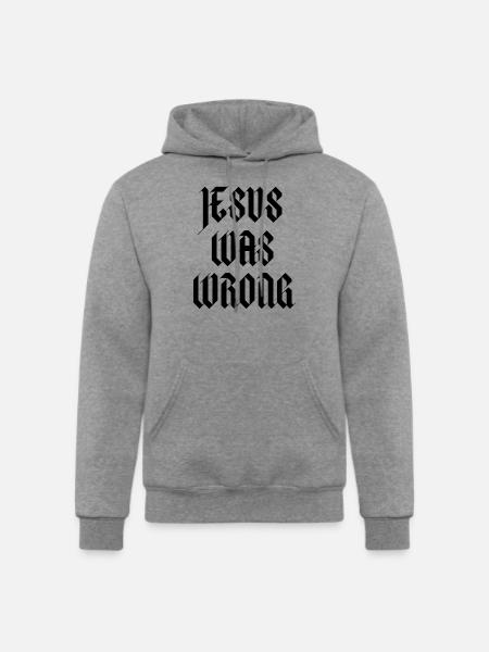 Jesus Was Wrong - Champion Unisex Powerblend Hoodie - heather gray