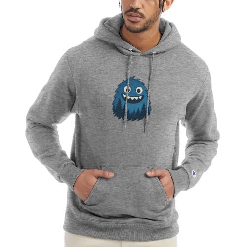Whimsical Blue Forest Monster – Cute Cartoon Night - Champion Unisex Powerblend Hoodie