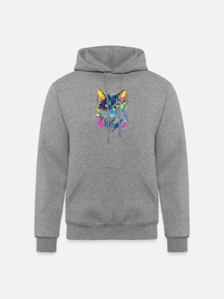 Blue Cat - Champion Unisex Powerblend Hoodie - heather gray