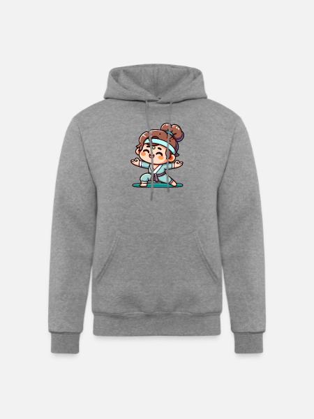 Happy Little Yogi - Champion Unisex Powerblend Hoodie - heather gray
