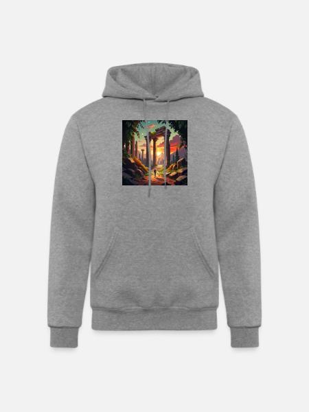 Exploring Ancient Ruins - Champion Unisex Powerblend Hoodie - heather gray