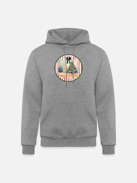 Nutcracker and Christmas Tree - Champion Unisex Powerblend Hoodie - heather gray