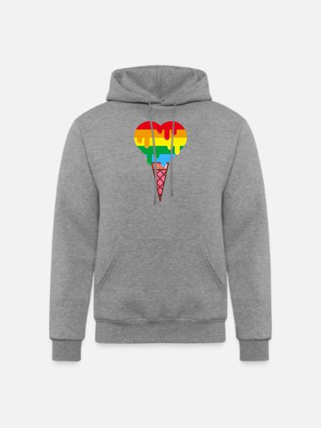 PRIDE Cream Cone humor - Champion Unisex Powerblend Hoodie - heather gray