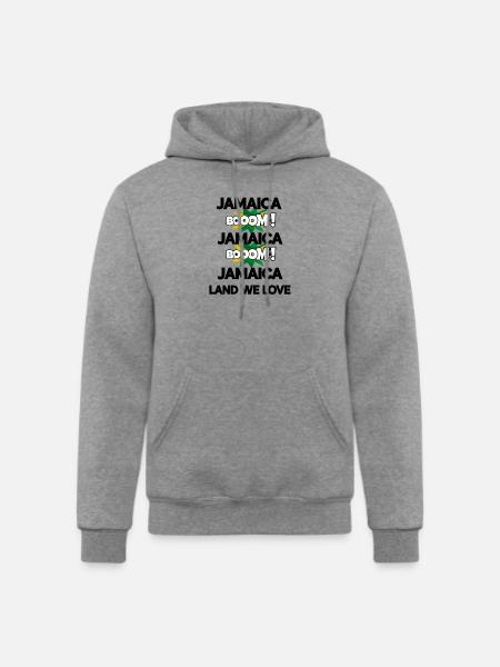 Jamaica Boom v2 - Champion Unisex Powerblend Hoodie - heather gray
