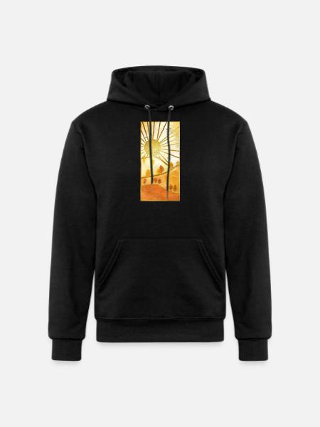 Landscape Sun - Champion Unisex Powerblend Hoodie - black
