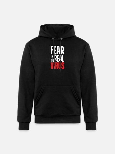 Fear Is Real Virus Bold Text - Champion Unisex Powerblend Hoodie - black