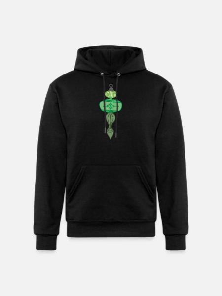 Green Christmas Ornament - Champion Unisex Powerblend Hoodie - black