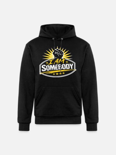 I Am Somebody Sunburst Badge - Champion Unisex Powerblend Hoodie - black