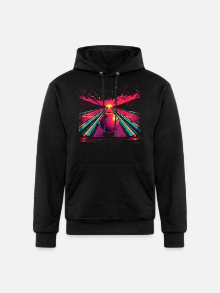 Retro Bowling Alley - Champion Unisex Powerblend Hoodie - black