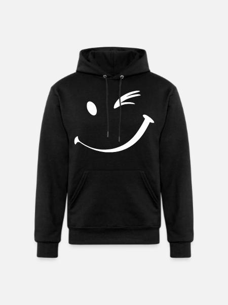 Winking face, Wink smile - Champion Unisex Powerblend Hoodie - black