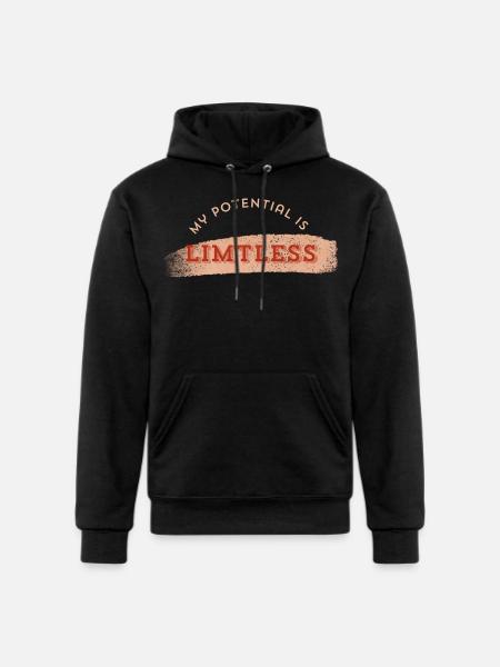 Limitless Potential Typography - Champion Unisex Powerblend Hoodie - black