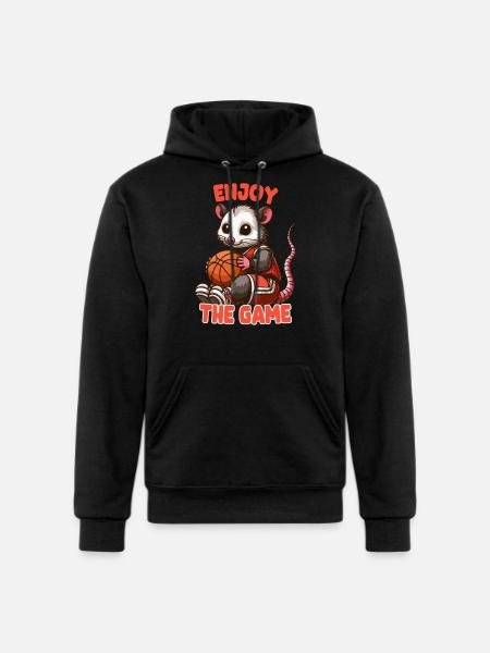 Opossum With Basketball - Champion Unisex Powerblend Hoodie - black