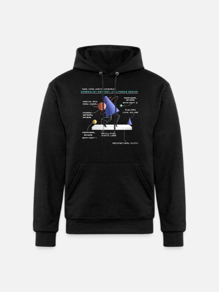 Retro Futuristic Cone Kinetic Construct T-shirt - Champion Unisex Powerblend Hoodie - black