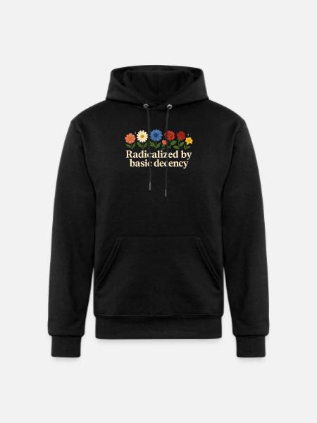 Radicalized By Basic Decency - Champion Unisex Powerblend Hoodie - black