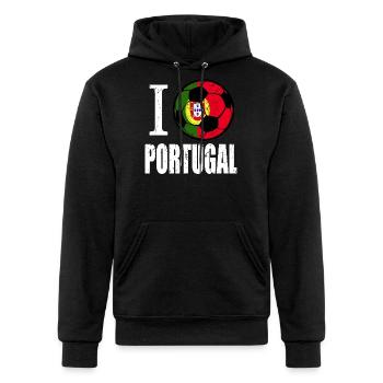 Portugal Football - Champion Unisex Powerblend Hoodie - black - Front