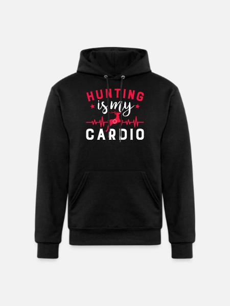 Hunting Is My Cardio - Champion Unisex Powerblend Hoodie - black