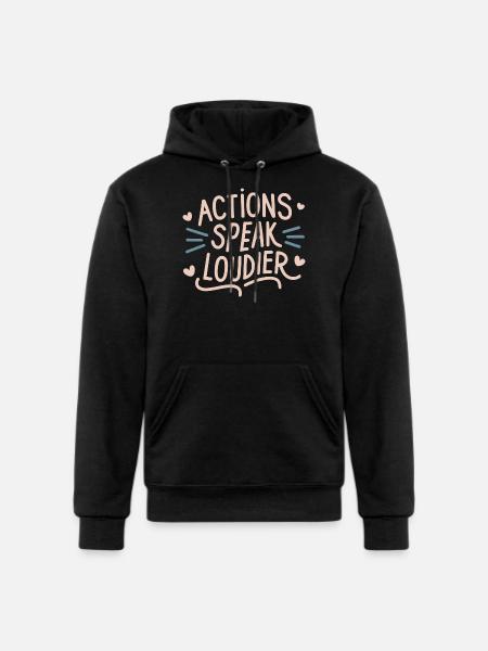 Actions speak louder - Champion Unisex Powerblend Hoodie - black