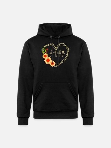 Finger Code Love - Champion Unisex Powerblend Hoodie - black