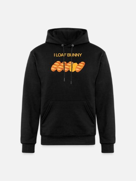 I Loaf Bunny - Champion Unisex Powerblend Hoodie - black