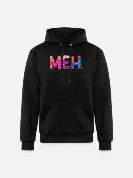 meh funny - Champion Unisex Powerblend Hoodie - black