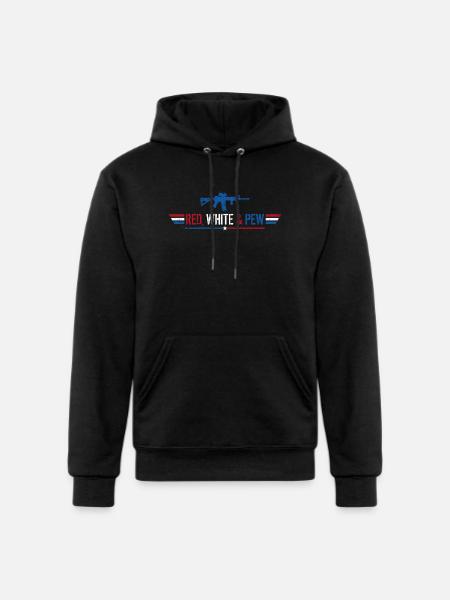 Red White And Pew - Champion Unisex Powerblend Hoodie - black