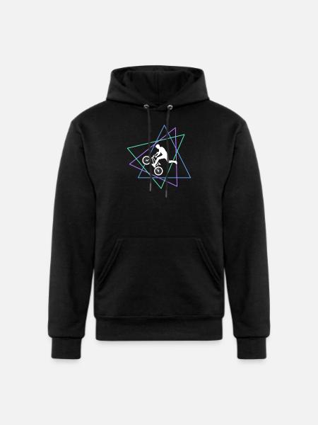 Geometric BMX Stunt Rider - Champion Unisex Powerblend Hoodie - black