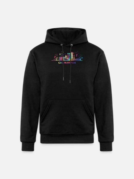 Charlestonian Skyline Charleston - Champion Unisex Powerblend Hoodie - black