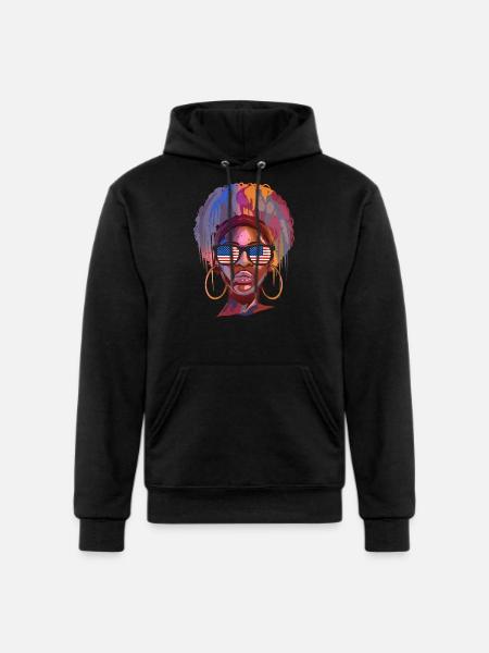 Usa - Champion Unisex Powerblend Hoodie - black