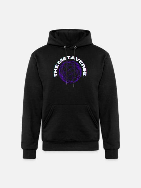 Metaverse Globe Neon Print - Champion Unisex Powerblend Hoodie - black