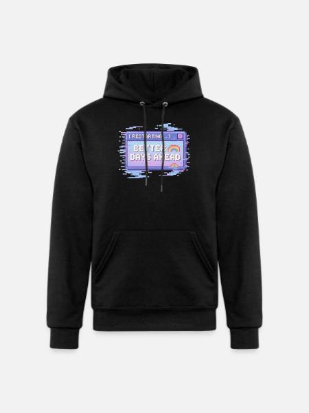 Better Days Ahead Pixel Retro - Champion Unisex Powerblend Hoodie - black