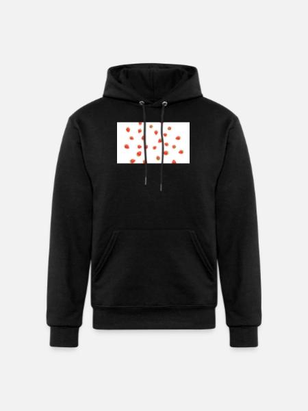 Strawberry Scatter Pattern - Champion Unisex Powerblend Hoodie - black