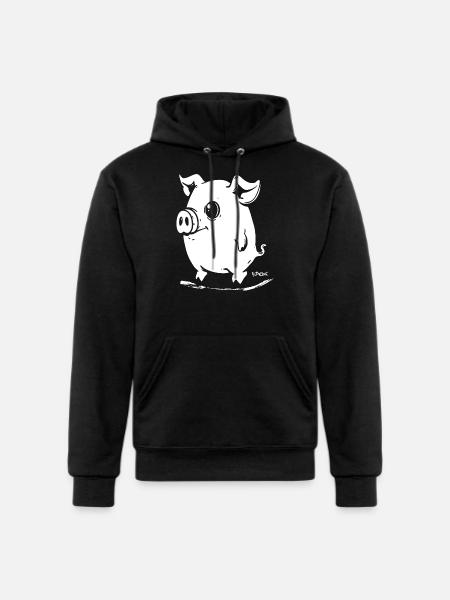 Cute Cartoon Pig - Champion Unisex Powerblend Hoodie - black